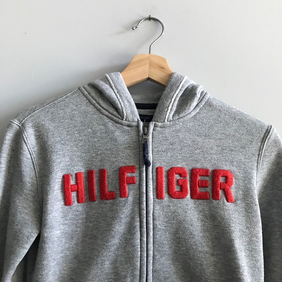 Tommy Hilfiger Grey Zip Up Hoodie - Picture 3 of 3